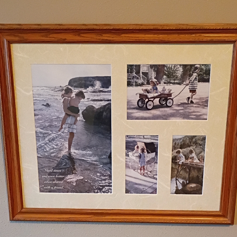 Wood Framed "Good Times" By Steven Hanks. New Condition, Signed by Hanks